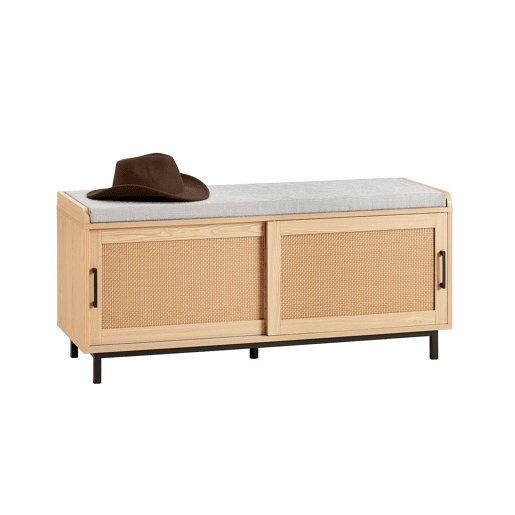 SoBuy FSR154-N Banco para arrumação de sapatos com 2 portas 110 x 40 x 49 cm