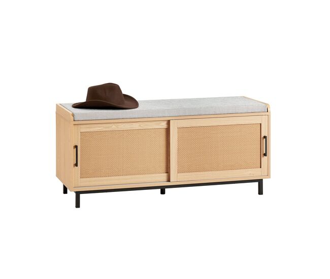 Sobuy fsr154-n banco zapatero con 2 puertas 110 x 40 x 49 cm
