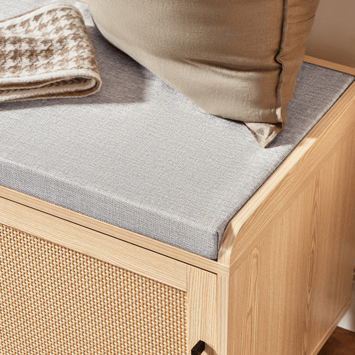SoBuy FSR154-N Banco para arrumação de sapatos com 2 portas 110 x 40 x 49 cm