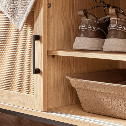 SoBuy FSR154-N Banco para arrumação de sapatos com 2 portas 110 x 40 x 49 cm