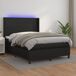 Cama box spring colchón y LED cuero sintético - Diseño plano 140x190 Cama box spring colchón y LED cuero sintético - Diseño plano 140x190 Blanco