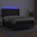 Cama box spring colchón y LED cuero sintético - Liso con clavos 140x190 Cama box spring colchón y LED cuero sintético - Liso con clavos 140x190 Negro