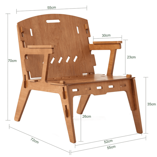 SoBuy HFST02-BR Cadeira de jantar com braço oscilante e encosto castanho