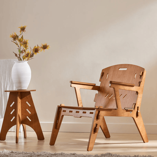 SoBuy HFST02-BR Cadeira de jantar com braço oscilante e encosto castanho