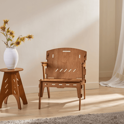 SoBuy HFST02-BR Cadeira de jantar com braço oscilante e encosto castanho