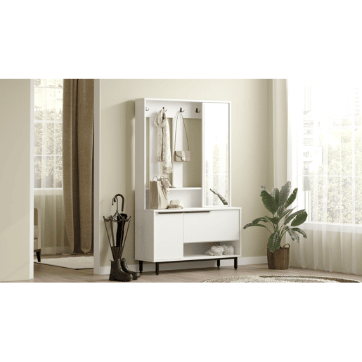 Roupeiros OCEAN, num estilo moderno, medindo 178x112x36 cm, com 2 portas e 4 prateleiras