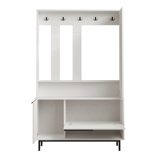 Roupeiros OCEAN, num estilo moderno, medindo 178x112x36 cm, com 2 portas e 4 prateleiras