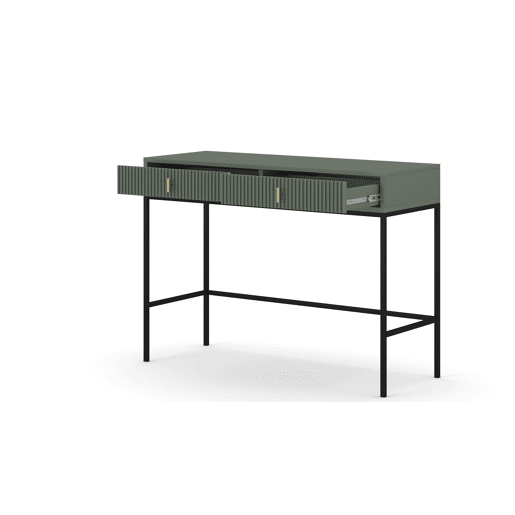 A mesa de consola MAGGIORE apresenta num estilo moderno. Mede 77x104x50 cm e inclui 2 gavetas.