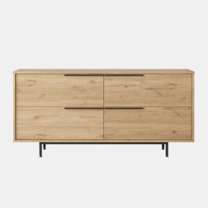 Mesa de consola OCEAN, num estilo moderno, com 74x160x45 cm, 4 portas e 4 prateleiras