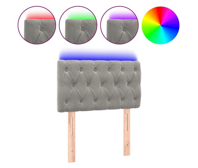 Cabecero con LED de terciopelo 80
