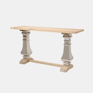 Mesa de consola GLAMOUR, em cor de madeira natural, estilo glamoroso, com 85x160x45 cm