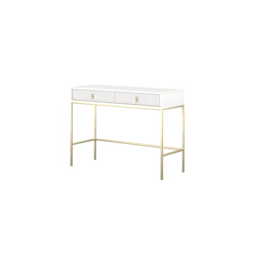 A mesa de consola MAGGIORE apresenta num estilo moderno. Mede 77x104x50 cm e inclui 2 gavetas.