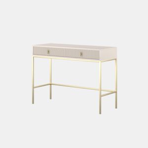 A mesa de consola MAGGIORE apresenta num estilo moderno. Mede 77x104x50 cm e inclui 2 gavetas.