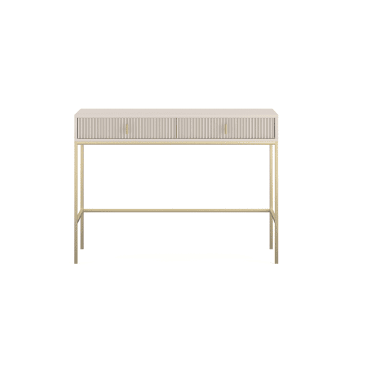 A mesa de consola MAGGIORE apresenta num estilo moderno. Mede 77x104x50 cm e inclui 2 gavetas.