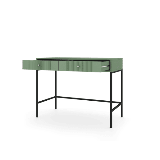 A mesa de consola ISEO apresenta num estilo moderno. Mede 79x104x50 cm e inclui 2 gavetas.
