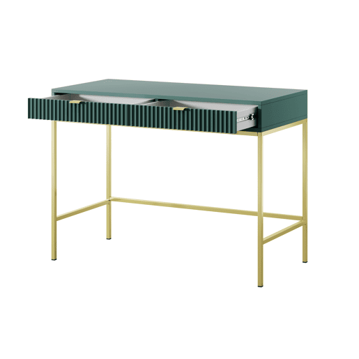 A mesa de consola AVON estilo retro. Mede 77x104x50 cm e inclui 2 gavetas.