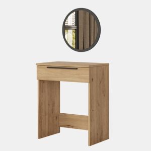 Mesa de consola LOREL, em madeira natural, estilo moderno, com 75x60x37 cm e 1 gaveta