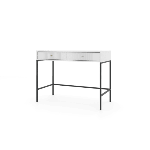 A mesa de consola ISEO apresenta num estilo moderno. Mede 79x104x50 cm e inclui 2 gavetas.