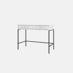 A mesa de consola ISEO apresenta num estilo moderno. Mede 79x104x50 cm e inclui 2 gavetas.