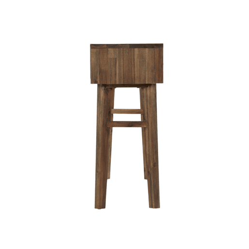 Mesa de consola ASHTON, de cor castanha, em estilo retro, com 80x140x35 cm e 3 gavetas