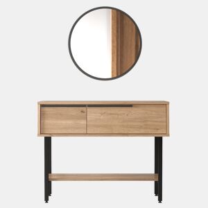 Mesa de consola OCEAN, num estilo moderno, com 76x100x30 cm, 2 portas e 3 prateleiras