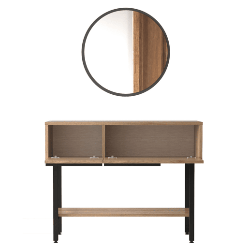 Mesa de consola OCEAN, num estilo moderno, com 76x100x30 cm, 2 portas e 3 prateleiras