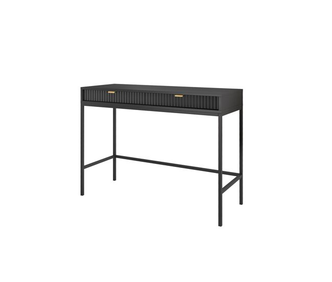 La consola avon y tiene un estilo retro. mide 77x104x50 cm e incluye 2 cajones.