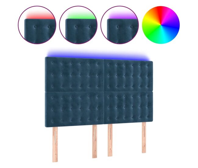Cabecero con luces LED terciopelo 144
