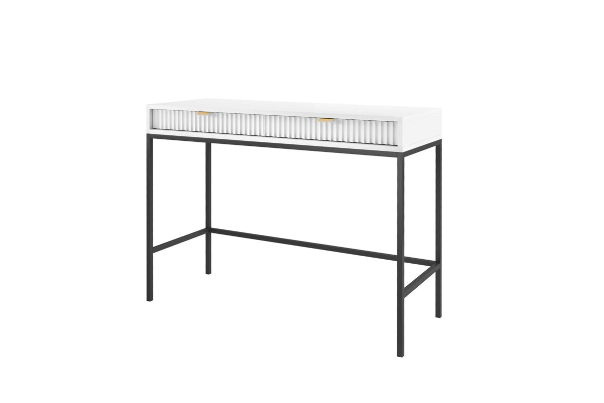 La consola avon y tiene un estilo retro. mide 77x104x50 cm e incluye 2 cajones.
