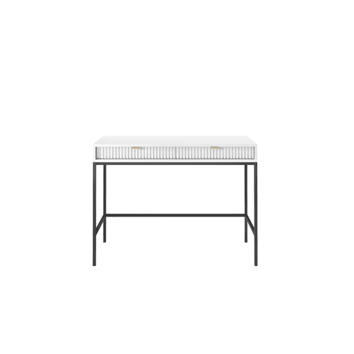 A mesa de consola AVON estilo retro. Mede 77x104x50 cm e inclui 2 gavetas.