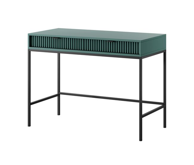 La consola avon y tiene un estilo retro. mide 77x104x50 cm e incluye 2 cajones.