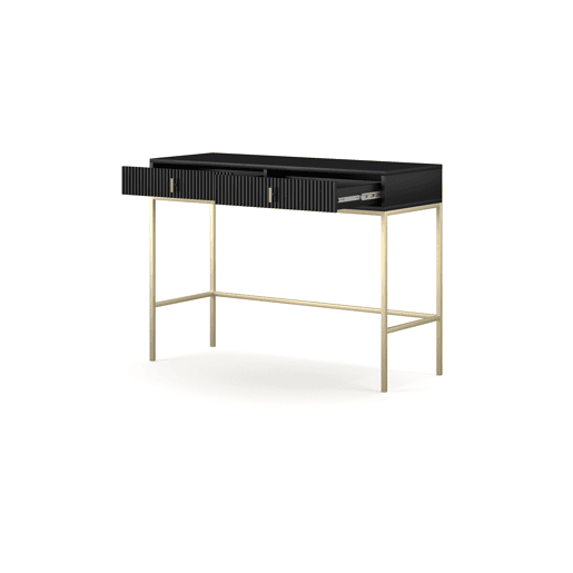 A mesa de consola MAGGIORE apresenta num estilo moderno. Mede 77x104x50 cm e inclui 2 gavetas.