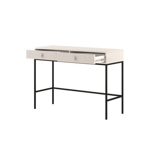 A mesa de consola MAGGIORE apresenta num estilo moderno. Mede 77x104x50 cm e inclui 2 gavetas.