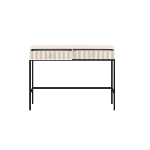 A mesa de consola MAGGIORE apresenta num estilo moderno. Mede 77x104x50 cm e inclui 2 gavetas.