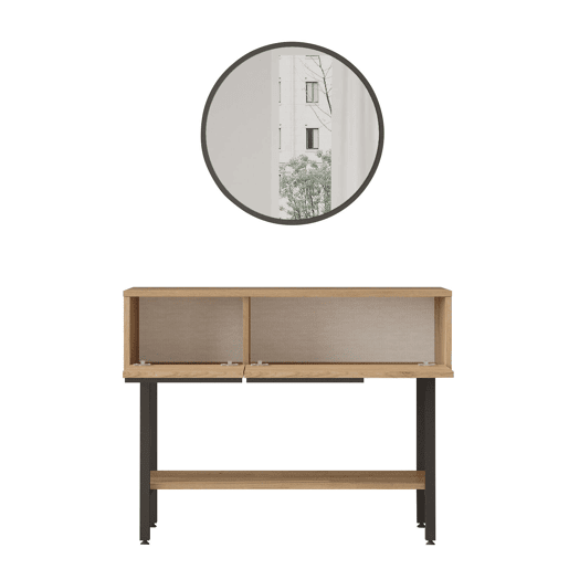Mesa de consola OCEAN, num estilo moderno, com 76x100x30 cm, 2 portas e 3 prateleiras