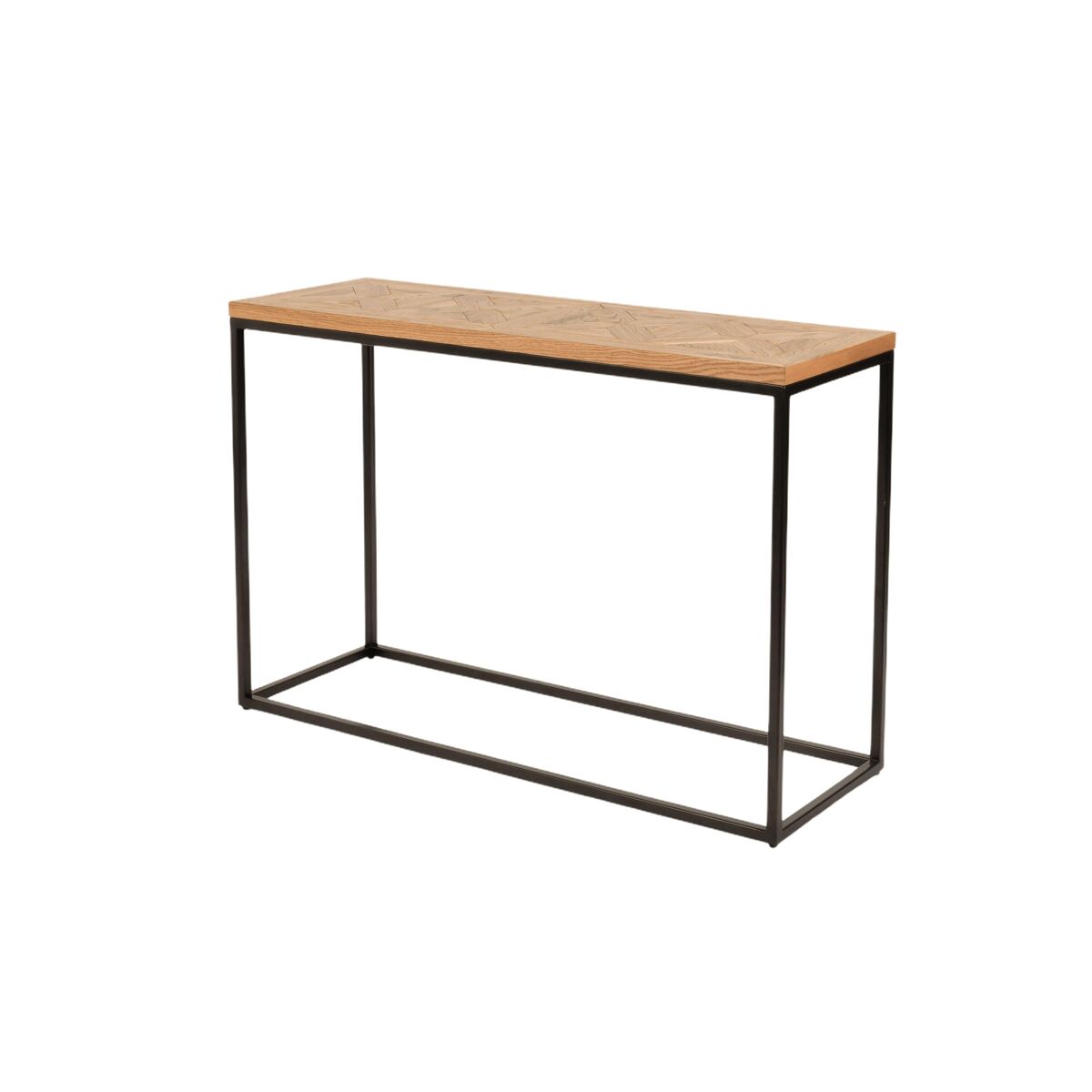 Consola indus, color roble grafito, estilo industrial, medidas 77x116x37 cm