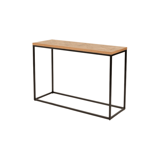 Mesa de consola INDUS, em carvalho, cor grafite, estilo industrial, com 77x116x37 cm