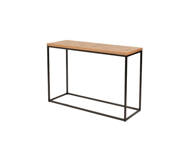 Consola indus, color roble grafito, estilo industrial, medidas 77x116x37 cm