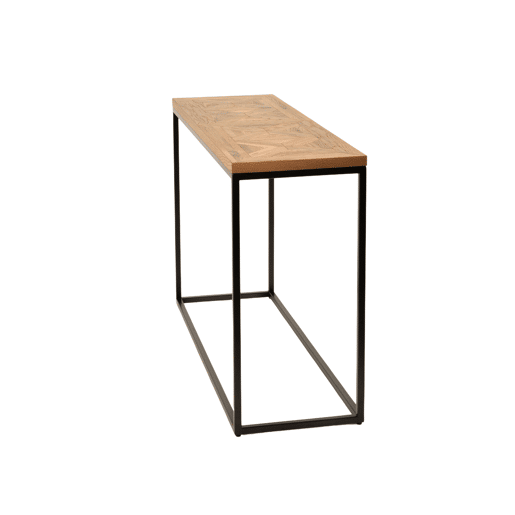 Mesa de consola INDUS, em carvalho, cor grafite, estilo industrial, com 77x116x37 cm