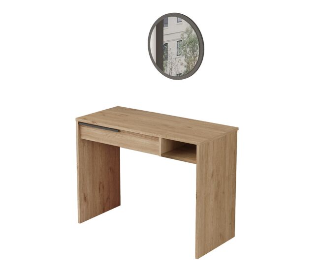 Consola ocean, de estilo moderno, mide 75x100x45 cm y tiene 1 cajón y 1 estante
