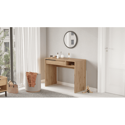 Mesa de consola OCEAN num estilo moderno, com 75x100x45 cm, com 1 gaveta e 1 prateleira