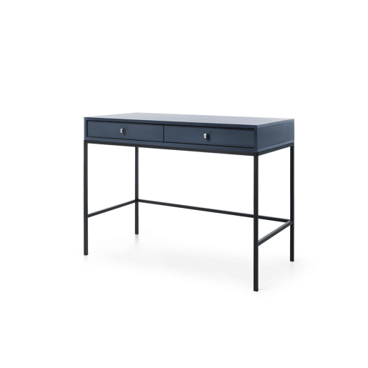 A mesa de consola MONO apresenta num estilo retro. Mede 77x103x50 cm e inclui 2 gavetas.