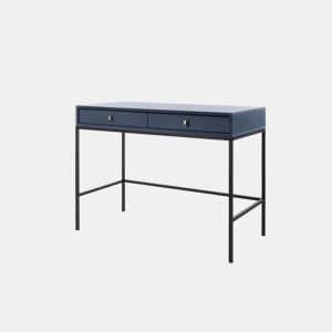 A mesa de consola MONO apresenta num estilo retro. Mede 77x103x50 cm e inclui 2 gavetas.