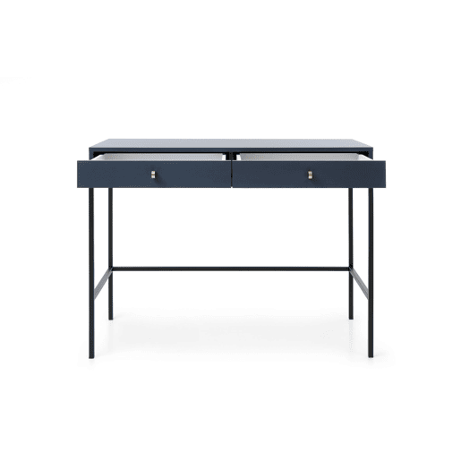 A mesa de consola MONO apresenta num estilo retro. Mede 77x103x50 cm e inclui 2 gavetas.