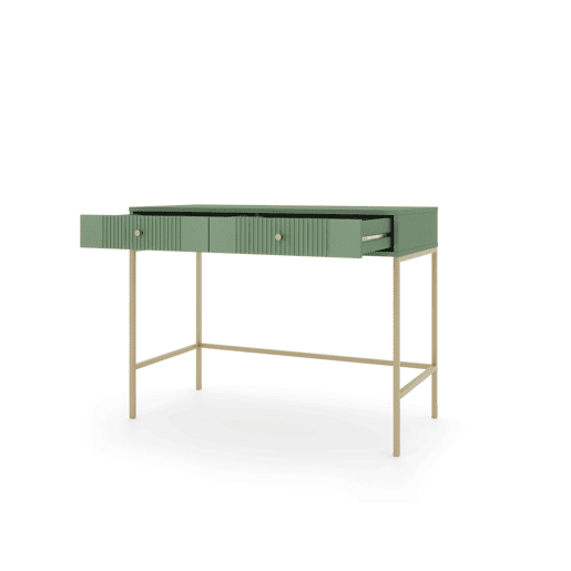 A mesa de consola ISEO apresenta num estilo moderno. Mede 79x104x50 cm e inclui 2 gavetas.