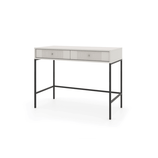 A mesa de consola ISEO apresenta num estilo moderno. Mede 79x104x50 cm e inclui 2 gavetas.