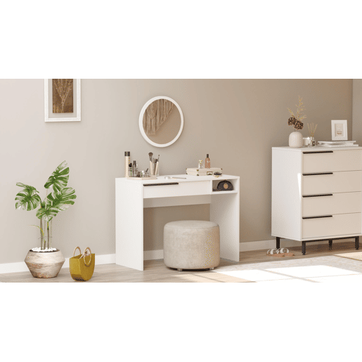 Mesa de consola OCEAN num estilo moderno, com 75x100x45 cm, com 1 gaveta e 1 prateleira