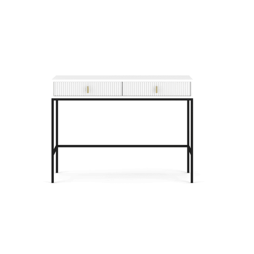 A mesa de consola MAGGIORE apresenta num estilo moderno. Mede 77x104x50 cm e inclui 2 gavetas.
