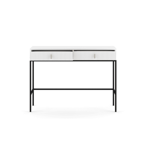 A mesa de consola MAGGIORE apresenta num estilo moderno. Mede 77x104x50 cm e inclui 2 gavetas.