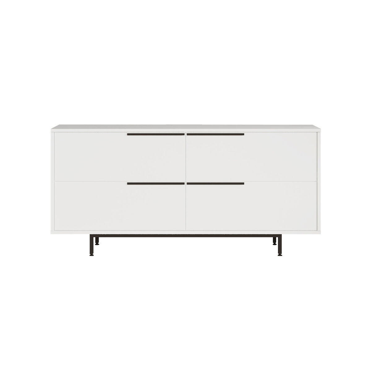 Consola ocean, estilo moderno, medidas 74x160x45 cm, con 4 puertas y 4 estantes